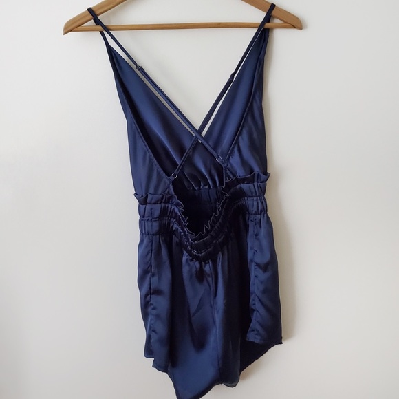 COCO & YVES Romper Shorts Cross Front Blue Size M - Picture 10 of 11